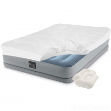 Надувная кровать Intex 64168-3, 152 х 203 х 36 см, встроенный электронасос, наматрасник, подушки. Двухспальная