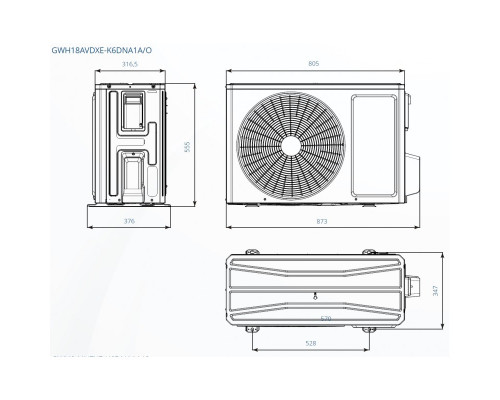 Інверторна настінна спліт-система (кондиціонер) Gree Airy GWH18AVDXE-K6DNA1A