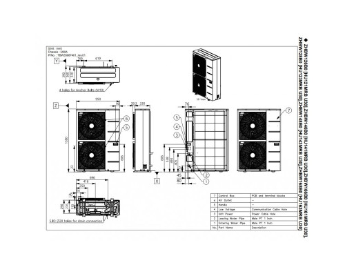 Тепловий насос повітря-вода LG Hydrosplit R32 HU141MRB.U30  / HN1600MC.NK1 / HA061C E1