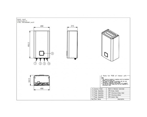 Тепловий насос повітря-вода LG Hydrosplit R32 HU163MRB.U30 / HN1600MC.NK1 / HA063C E1