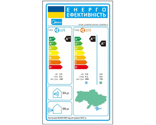 Настінна спліт-система (кондиціонер) Midea AURORA MSAB-12HRFN8-I /MSAB-12HRFN8-O