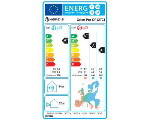 Настінна спліт-система (кондиціонер) NORDIS Orion Pro NDI-OP12TC1/NDO-OP12TC1
