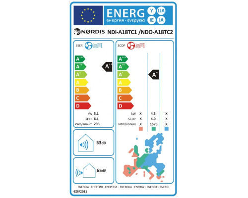 Настінна спліт-система (кондиціонер) NORDIS Sirius NDI-S18TC1/NDO-S18TC2