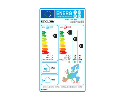 Настінна спліт-система (кондиціонер) Sinclair TERREL SIH/SOH-12BITS (Silver)