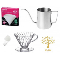 Подарунковий набір Hario №3 V60 01 Optimal для альтернативного заварювання кави в воронці Подарунковий набір Hario №3 V60 01 Optimal для альтернативного заварювання кави в воронці