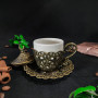 Турецкая чашка Демитас Acar с блюдцем 110 мл. Бронза