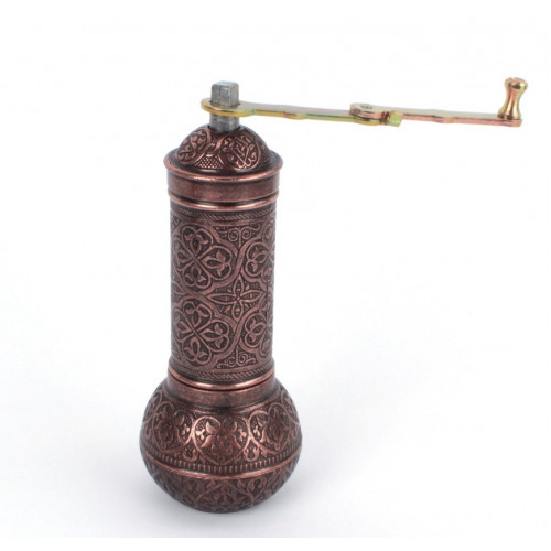 Турецкая ручная кофемолка 19 см. Медный цвет Турецкая ручная кофемолка 19 см. Медный цвет