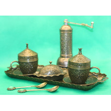 Турецький набір для подачі кави #61 Акар Темна Бронза