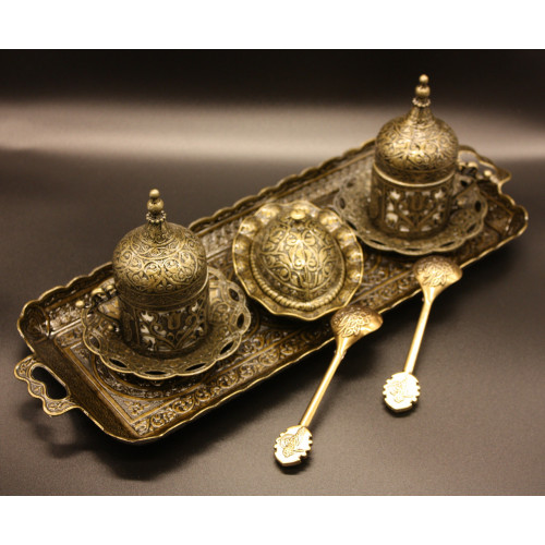 Турецкий набор #47 для кофе чашки 50 мл демитас с лукумницой и ложечками Турецкий набор #47 для кофе чашки 50 мл демитас с лукумницой и ложечками