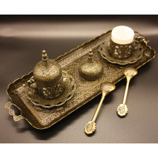 Турецький набір #37 для подавання кави чашки 50 мл демітас на таці Турецький набір #37 для подавання кави чашки 50 мл демітас на таці