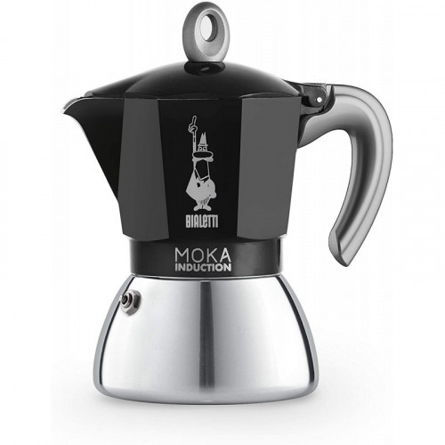 Гейзерная кофеварка Bialetti 150 мл Moka Induction Black (4 сup) для индуционной плити Гейзерная кофеварка Bialetti 150 мл Moka Induction Black (4 сup) для индуционной плити