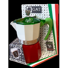 Гейзерная кофеварка 220 мл G.A.T Magnifica Mokitaly на 3 чашки Италия TRICOLORE