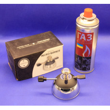 Набір Пальник газовий для турки Rekrow Micro Burner + Балон газовий для заправлення 400 ml горілка