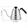 Чайник для кофе с термометром и тонким носиком 1.2 л Черный Pour Over Coffee Pot