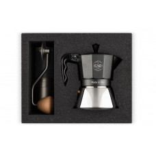 Набір Гейзерна кавоварка E&B LAB Induction Moka Pot 3T + Ручна Кавомолка 1Zpresso JX