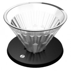 Пуровер Timemore Crystal Dripper 02 скло 8 mm (Чорна підставка) + фільтрів