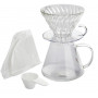 Набор Hario Glass V60 Заварник 600 мл/Пуровер 02 (стекло) + Чайник HARIO V60 Drip Kettle air