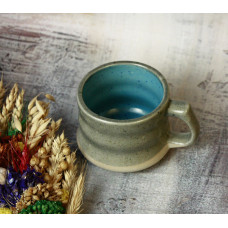 Керамічна чашка для кави 200 мл. (Мокрий камінь/Синій)