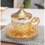 Турецкая чашка Демитас Acar с блюдцем 110 мл. Золото Турецкая чашка Демитас Acar с блюдцем 110 мл. Золото