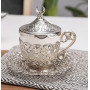 Турецкая чашка Демитас Acar с блюдцем 110 мл. Серебро