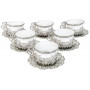 Набор турецких чашек для кофе и чая 6 шт Серебро белый Демитас