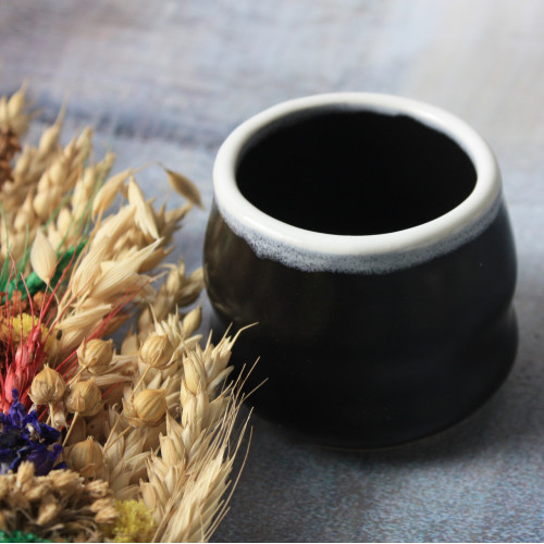 Керамическая чаша для чая матча 160 мл. (Черно-белая) Керамическая чаша для чая матча 160 мл. (Черно-белая)