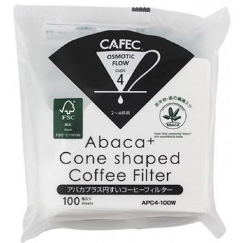 Фильтри бумажные CAFEC ABACA+ Filter Paper Cup4 100 шт Фильтри бумажные CAFEC ABACA+ Filter Paper Cup4 100 шт