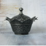 Турецкая Лукумница / сахарница Ажур восточная. Цвет Темное серебро
