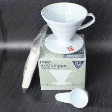 Набір Пуровер HARIO V60 02 400 мл. білий + 40 фільтрів + мірна ложка