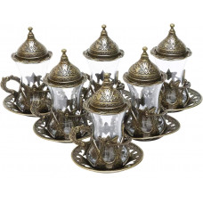 Турецький сервіз Армуди Чай/Кава. 6 склянок Бронза