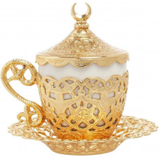 Турецька чашка Демітас Acar із блюдцем 110 мл. Золото