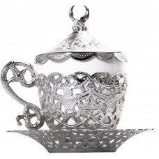 Турецька чашка Демітас Acar з блюдцем 110 мл. Срібло