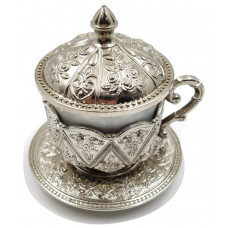 Турецька чашка Демітас Acar з блюдцем 50 мл. Срібло