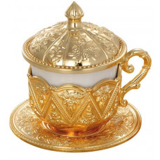 Турецька чашка Демітас Acar з блюдцем 50 мл. Золотий