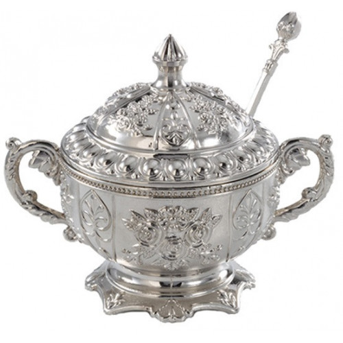 Турецкая Лукумница / Сахарница Роза. Цвет Серебро Турецкая Лукумница / Сахарница Роза. Цвет Серебро