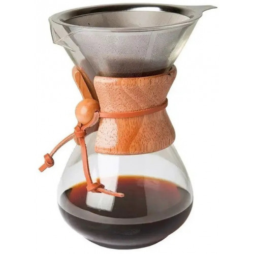 Кемекс для кофе 800 мл. (Chemex 6 cup) с металлическим многоразовым фильтром Кемекс для кофе 800 мл. (Chemex 6 cup) с металлическим многоразовым фильтром