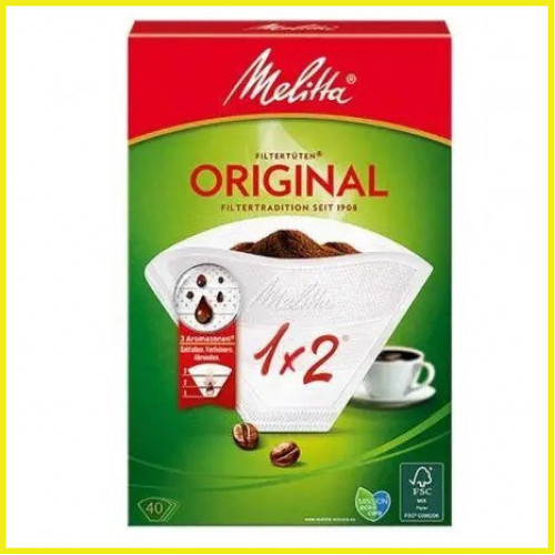 Фильтры бумажные Melitta Original 1X2 (белые) Фильтры бумажные Melitta Original 1X2 (белые)