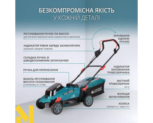Газонокосарка акумуляторна Konner&Sohnen KS 33LM-20V SET