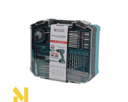 Шуруповерт акумуляторний ударний з комплектом аксесуарів Konner&Sohnen KS ID20V-60 KIT 74