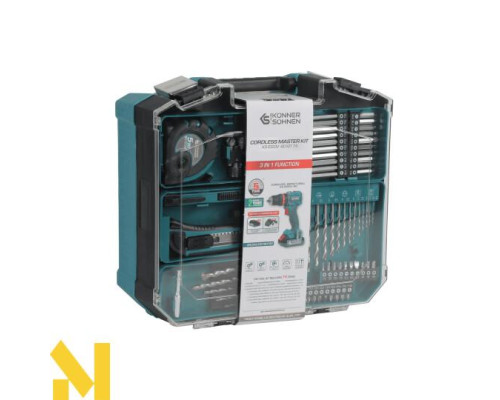 Шуруповерт ударний акумуляторний з комплектом аксесуарів Konner&Sohnen KS ID20V-60 KIT 74 PLUS