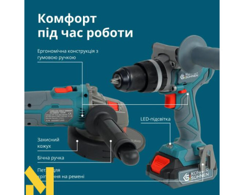 Набір електроінструментів акумуляторних Konner&Sohnen KS IDAGB 20V SET 1 PLUS