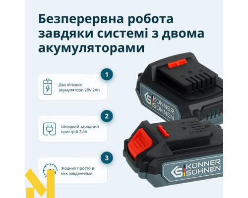 Набір електроінструментів акумуляторних Konner&Sohnen KS IDISD 20V SET 2 PLUS