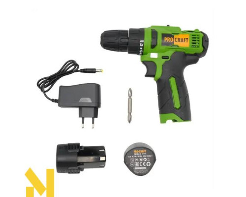 Шуруповерт акумуляторний Procraft PA12Li COMPACT (комплект з 2 АКБ та ЗП)