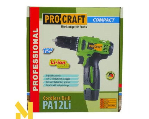 Шуруповерт акумуляторний Procraft PA12Li COMPACT (комплект з 2 АКБ та ЗП)