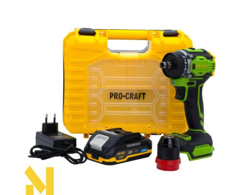 Шуруповерт акумуляторний Procraft PA18Pro DFR (АКБ 2 Аг)