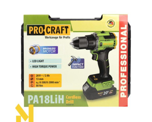 Шуруповерт акумуляторний Procraft PA18LiH