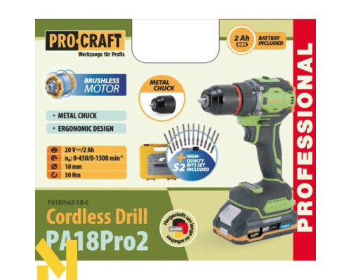 Шуруповерт акумуляторний Procraft PA18Pro2