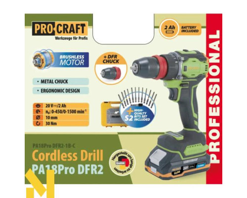 Шуруповерт акумуляторний Procraft PA18Pro DFR2