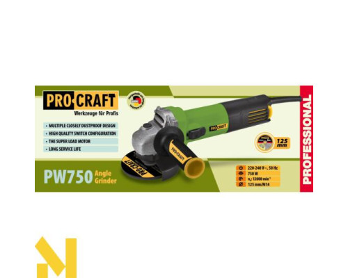 Болгарка (кутова шліфмашина) Procraft PW750