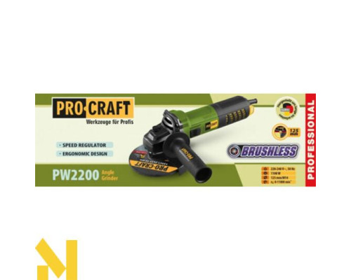 Болгарка (кутова шліфмашина) Procraft PW2200